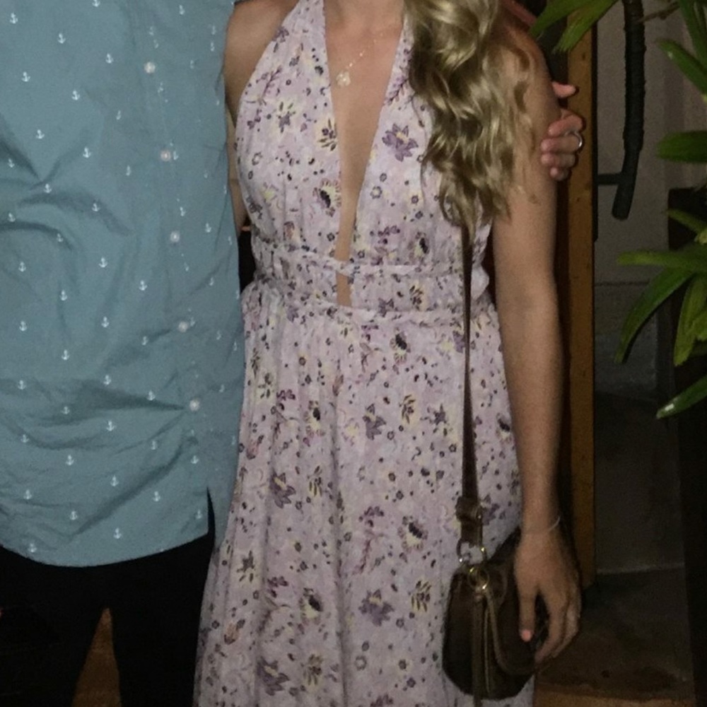 Lulus floral low cut maxi dress